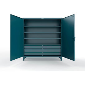 Extreme Duty Storage Cabinet w/ 6 Drawers, 4 Shelves, 72"W x 24"D x 78"H, Blue