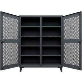 Ventilated Diamond Double Shift Cabinet, 60" W x 24" D x 78" H, Dark Gray