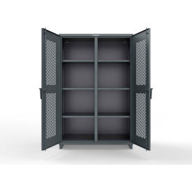 Double Shift Storage Cabinet, 14 Gauge, 48"W x 24"D x 75"H, Dark Gray