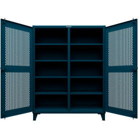 Ventilated Diamond Double Shift Cabinet, 12 GA, 60" W x 24" D x 78" H, Blue