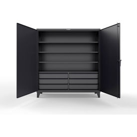 Extreme Duty Storage Cabinet w/ 6 Drawers, 4 Shelves, 72"W x 24"D x 78"H, Black