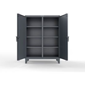 Double Shift Storage Cabinet, 12 Gauge, 36"W x 24"D x 66"H, Dark Gray