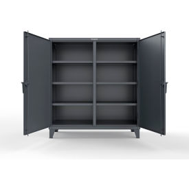 Double Shift Storage Cabinet, 12 Gauge, 60"W x 24"D x 66"H, Dark Gray