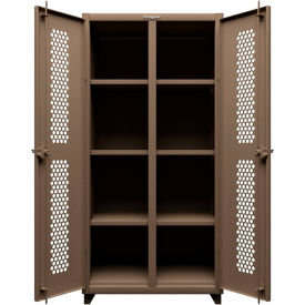 Double Shift Storage Cabinet, 14 Gauge, 36"W x 24"D x 75"H, Beige