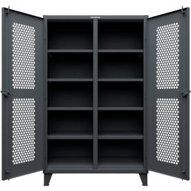 Ventilated Hex Double Shift Cabinet, 12 Gauge, 48"W x 24"D x 78"H, Dark Gray
