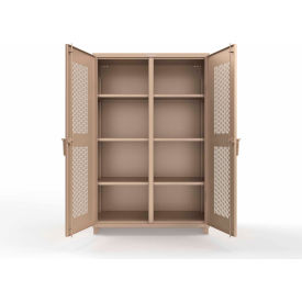 Double Shift Storage Cabinet, 14 Gauge, 48"W x 24"D x 75"H, Beige
