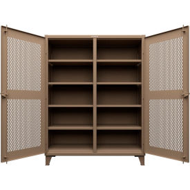 Ventilated Diamond Double Shift Cabinet, 12 GA, 60" W x 24" D x 78" H, Beige