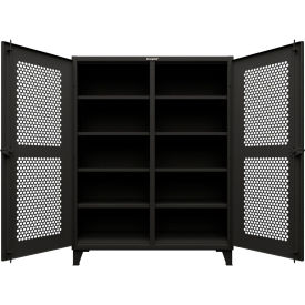 Hex Double Shift Cabinet with 8 Shelves, 12 GA, 60" W x 24" D x 78" H, Black