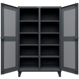 Ventilated Diamond Double Shift Cabinet, 12 Gauge, 48"W x 24"D x 78"H, Dark Gray
