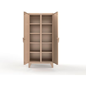 Double Shift Storage Cabinet, 12 Gauge, 36"W x 24"D x 78"H, Beige