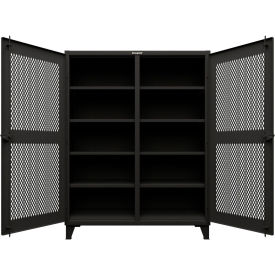 Ventilated Diamond Double Shift Cabinet, 12 GA, 60" W x 24" D x 78" H, Black