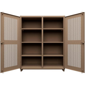 Double Shift Ventilated Diamond Cabinet, 14 GA, 60" W x 24" D x 75" H, Beige