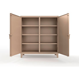 Double Shift Storage Cabinet, 12 Gauge, 60"W x 24"D x 66"H, Beige