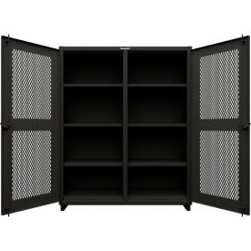 Double Shift Ventilated Diamond Cabinet, 14 GA, 60" W x 24" D x 75" H, Black