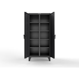 Double Shift Storage Cabinet, 12 Gauge, 36"W x 24"D x 78"H, Black