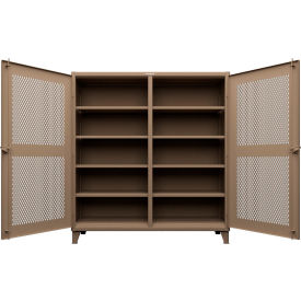 Ventilated Diamond Double Shift Cabinet, 12 GA, 72" W x 24" D x 78" H, Beige