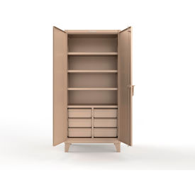 Extreme Duty Cabinet w/6 Half-Width Drawers, 4 Shelves, 36"W x 24"D x 78"H, Beige