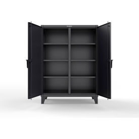 Double Shift Storage Cabinet, 12 Gauge, 36"W x 24"D x 66"H, Black