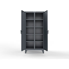 Double Shift Storage Cabinet 8 Shelves, 12 Gauge, 36"W x 24"D x 78"H, Dark Gray
