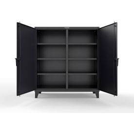 Double Shift Storage Cabinet, 12 Gauge, 60"W x 24"D x 66"H, Black