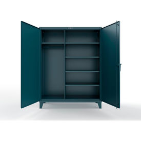 Extra Heavy Duty Uniform Cabinet w/5 Shelves, 60"W x 24"D x 78"H, Blue