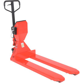 Low Profile Pallet Truck w/ Scale and Printer, 5000 lb. Cap., 22-3/8"W x 48"L Forks