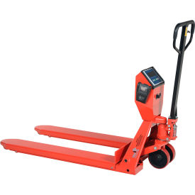 Low Profile Pallet Truck with Scale and Printer, 5000 lb. Cap., 27-1/2"W x 48"L Forks