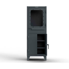 Extreme Duty Computer Cabinet w/Retractable Keyboard, 26"W x 24"D x 72"H, Dark Gray