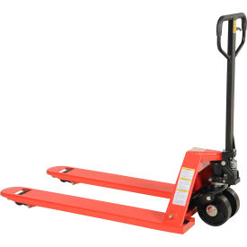 Pallet Truck with Steel Wheels, 5500 lb Capacity, 27"W x 48"L Forks