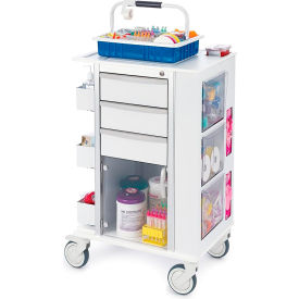 Phlebotomy Cart, 3 Drawers & Key Lock, 23-1/2"L x 17-3/4"W x 38"H, Off White