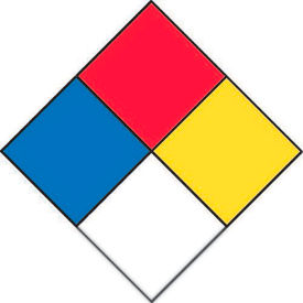 NFPA® Diamond Label, 10-1/2"W x 10-1/2"L, Vinyl, 1 Piece
