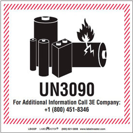 Lithium Battery Handling Paper Mark, Red/White/Black, 500 Labels/Roll