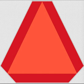 Slow Moving Vehicle Sign plastic with Reflector, Orange/Red