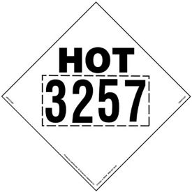 Hot 3257 Marking Placard, 10-3/4"W x 10-3/4"H, Vinyl, Pack/25