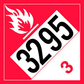 Custom 4-Digit Combustible Liquid E-Z Peel Vinyl, Red/White