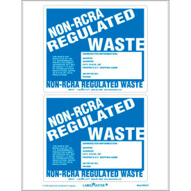 Laser "Non-RCRA Regulated Waste" Label, 6"L x 5"W, Blue/White, Pack of 50