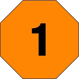 Fire Division Symbol "1" Label, Plastic-Lite, 24"Dia., Orange/Black