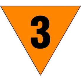 Fire Division Symbol "3" Label, Plastic-Lite, 24" Dia., Orange/Black