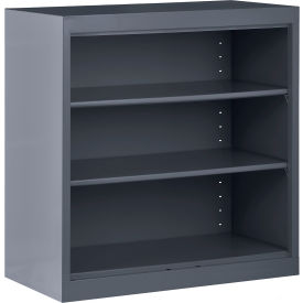 All-Welded Stationary Bookcase, 36"W x 18"D x 36"H, Charcoal