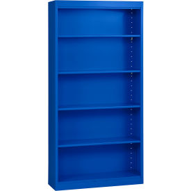 All-Welded Stationary Bookcase, 36"W x 12"D x 72"H, Blue