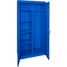 Classic All-Welded Combination Storage Cabinet, 36"W x 24"D x 72"H, Blue