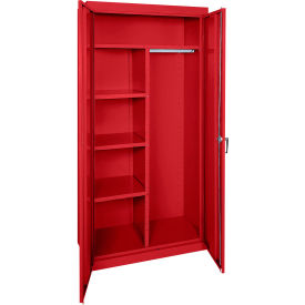 Classic All-Welded Combination Storage Cabinet, 36"W x 18"D x 72"H, Red