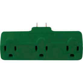 3-Outlet Tri Tap, 15A, Green