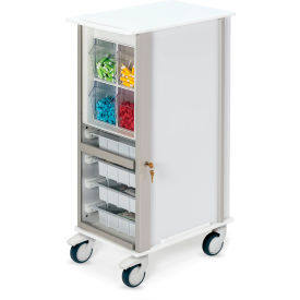 Slimline Storage Cart with 3" Casters, 20-1/2"L, 13"W, 35-1/2"H, Off White