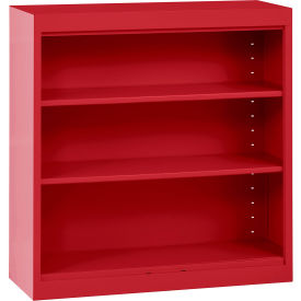 All-Welded Stationary Bookcase, 36"W x 12"D x 36"H, Red