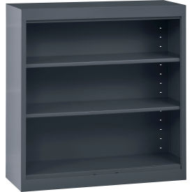 All-Welded Stationary Bookcase, 36"W x 12"D x 36"H, Charcoal