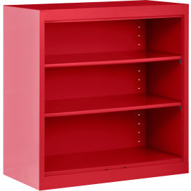 All-Welded Stationary Bookcase, 36"W x 18"D x 36"H, Red
