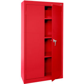Value Line Light Duty Storage Cabinet, 24 Gauge, 30"W x 18"D x 66"H, Red