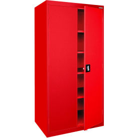 Elite Heavy Duty Storage Cabinet, 22 Gauge, 36"W x 24"D x 72"H, Red