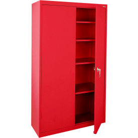 Value Line Light Duty Storage Cabinet, 24 Gauge, 36"W x 18"D x 72"H, Red